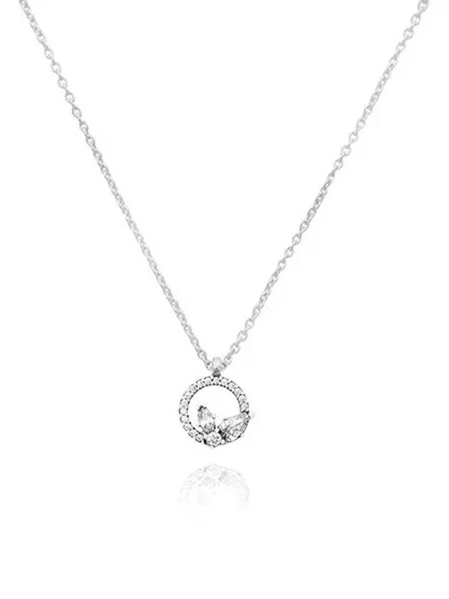 Sparkling Herbarium Circle Cluster Necklace Silver - PANDORA - BALAAN 5