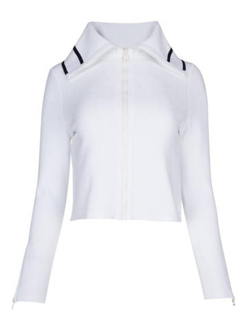 Dioriviera Stand Collar Technical Mesh Cropped Zip Up Jacket White - DIOR - BALAAN 1