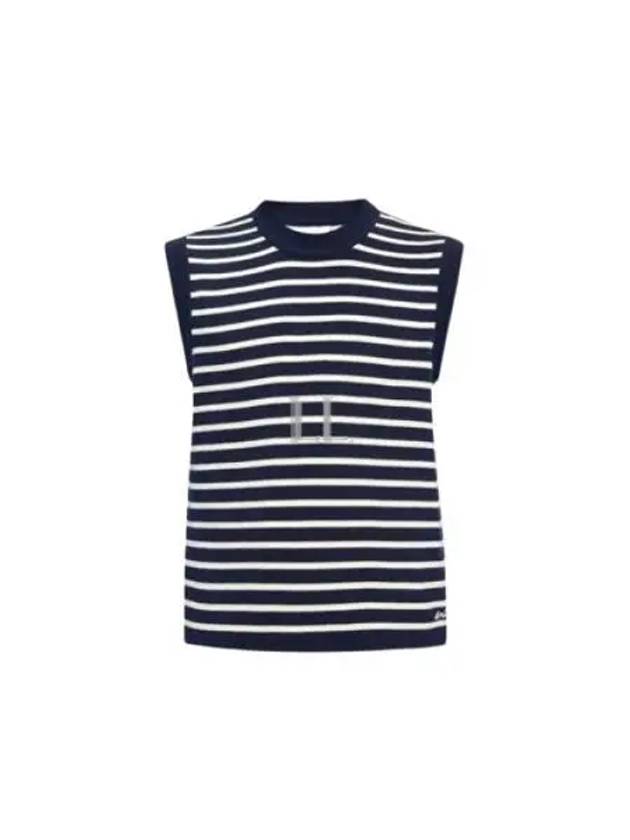 Embroided Sailor Knit Vest Navy - AMI - BALAAN 2