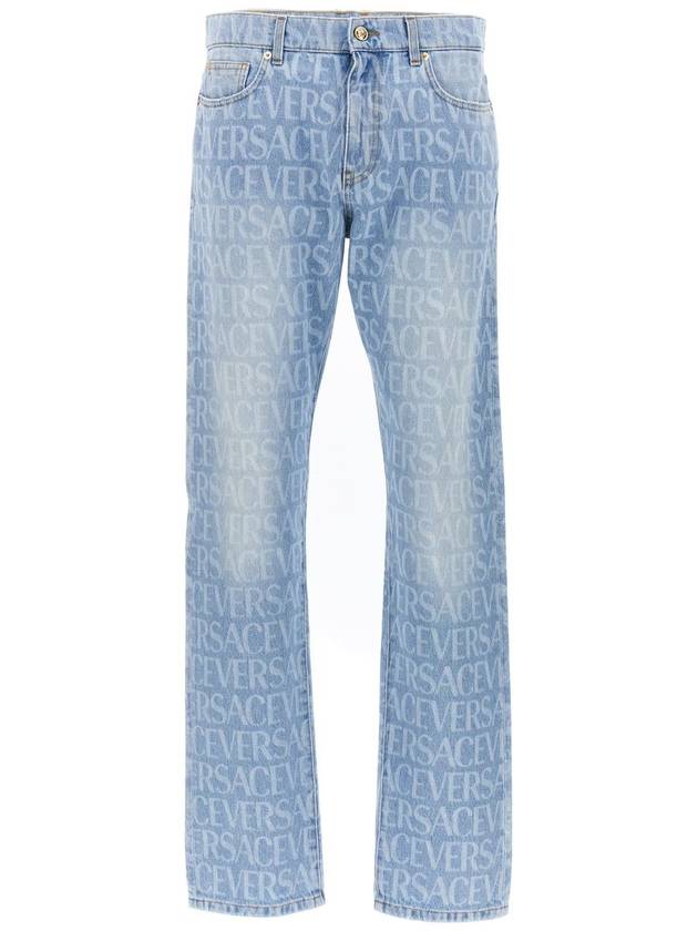 Denim Straight Pants 1007837 1A076611D380 Light Blue - VERSACE - BALAAN 2