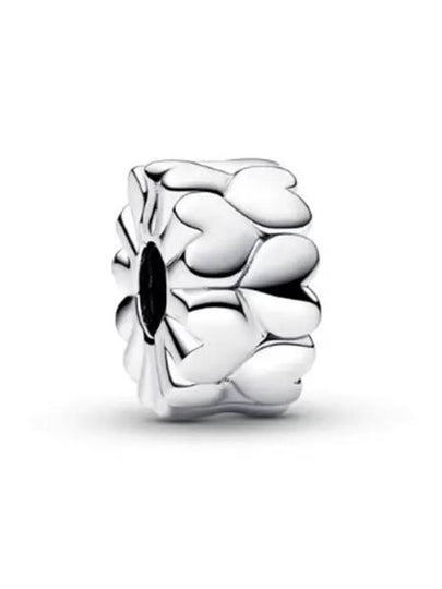 Heart Pattern Clip Bracelet Charm Silver - PANDORA - BALAAN 2