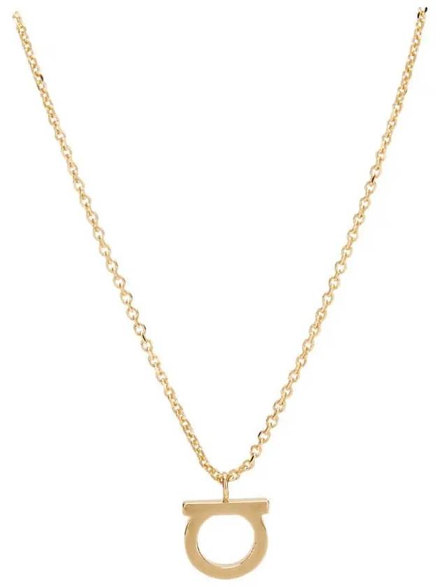 Gancini Large Necklace Brass & Gold - SALVATORE FERRAGAMO - BALAAN 2