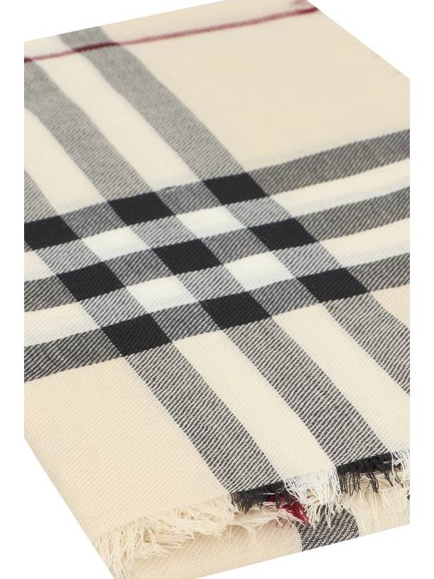 Checked Wool Scarf Beige - BURBERRY - BALAAN 4