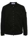 Old Treatment Garment Dyed Overshirt Jacket Black - STONE ISLAND - BALAAN 2