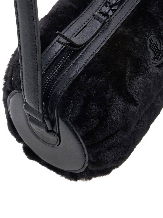 Logo-Embellished Faux Fur Cross Bag Black - MONCLER - BALAAN 8