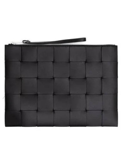 Intrecciato Weaving Strap Clutch Bag Black - BOTTEGA VENETA - BALAAN 2