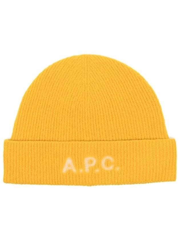 Harry Logo Print Wool Beanie Yellow - A.P.C. - BALAAN 1