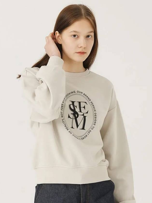 LESM Two Lines Logo Sweatshirt Greige - LE SOLEIL MATINEE - BALAAN 4