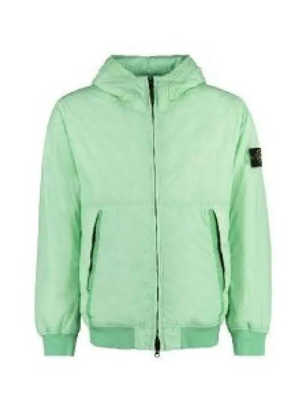 Men's Garment Dyed Crinkle Reps Recycled Nylon Primaloft TC Hooded Jacket Light Green - STONE ISLAND - BALAAN 2