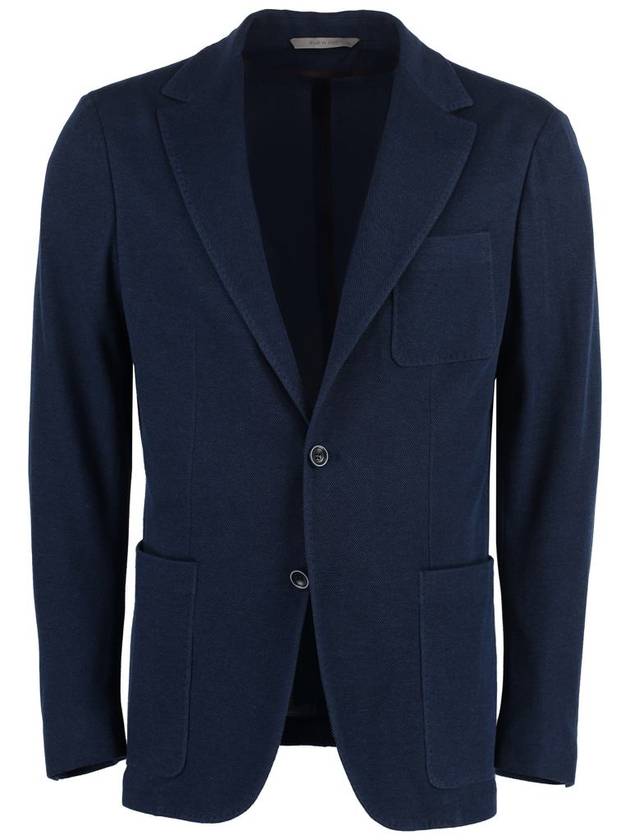 Canali Single-Breasted Knit Blazer - CANALI - BALAAN 1