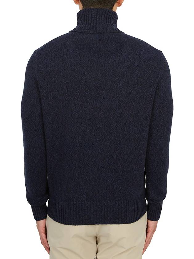 Heart Logo Cashmere Turtleneck Navy - AMI - BALAAN 5