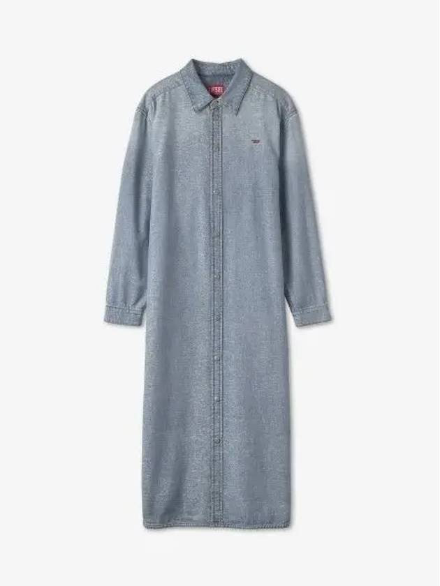 De Blex L FSB Shirt Long Dress Blue - DIESEL - BALAAN 2