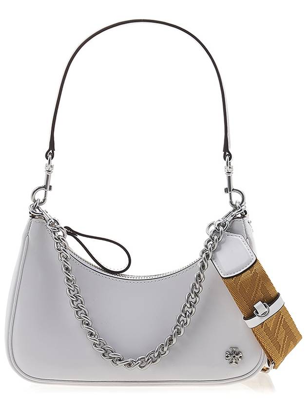 Mercer Chain Spazzolato Crescent Shoulder Bag White - TORY BURCH - BALAAN 2