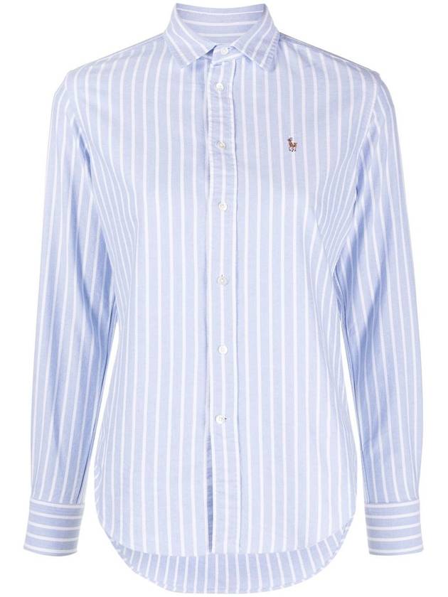 Pony Classic Fit Long Sleeve Shirt Blue - POLO RALPH LAUREN - BALAAN 2