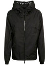 Men's Junichi Logo Patch Hoodie Windbreaker Black - MONCLER - BALAAN 1