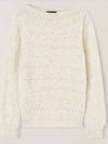 Arequipa Striped Boat Neck Knit Top Beige - LORO PIANA - BALAAN 1