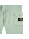 Garment Dyed Cotton Fleece Track Pants Light Green - STONE ISLAND - BALAAN 3