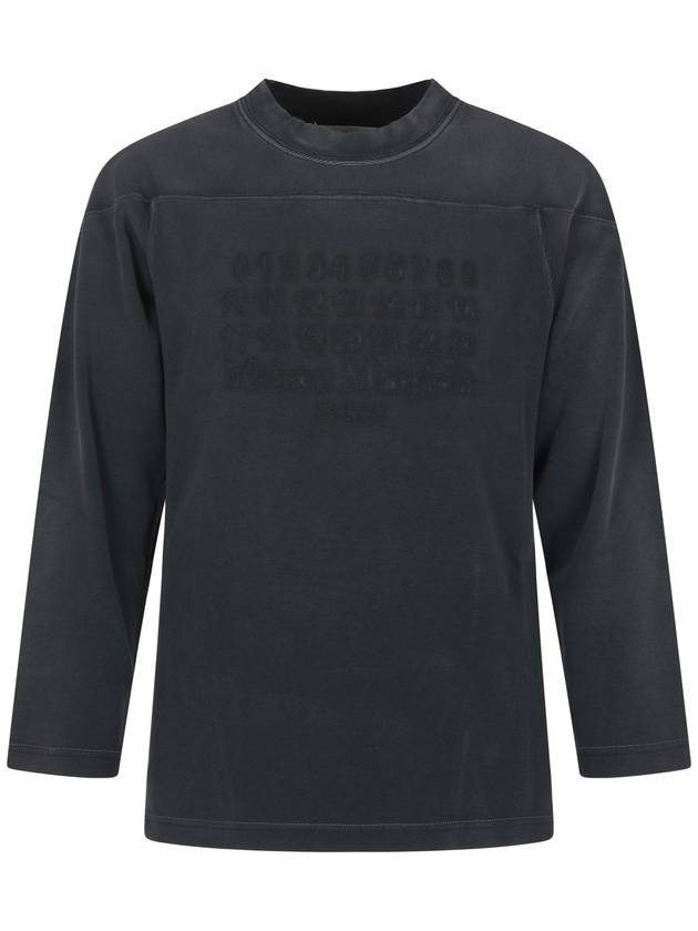 Numeric Stitch Cotton Long Sleeve T-Shirt Black - MAISON MARGIELA - BALAAN 2