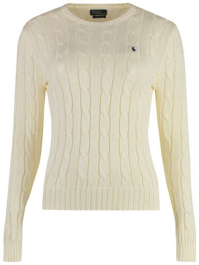 Embroidered Logo Pony Cable Knit Top Cream - POLO RALPH LAUREN - BALAAN 2