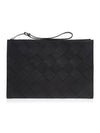 Intrecciato Strap Clutch Bag Black - BOTTEGA VENETA - BALAAN 1