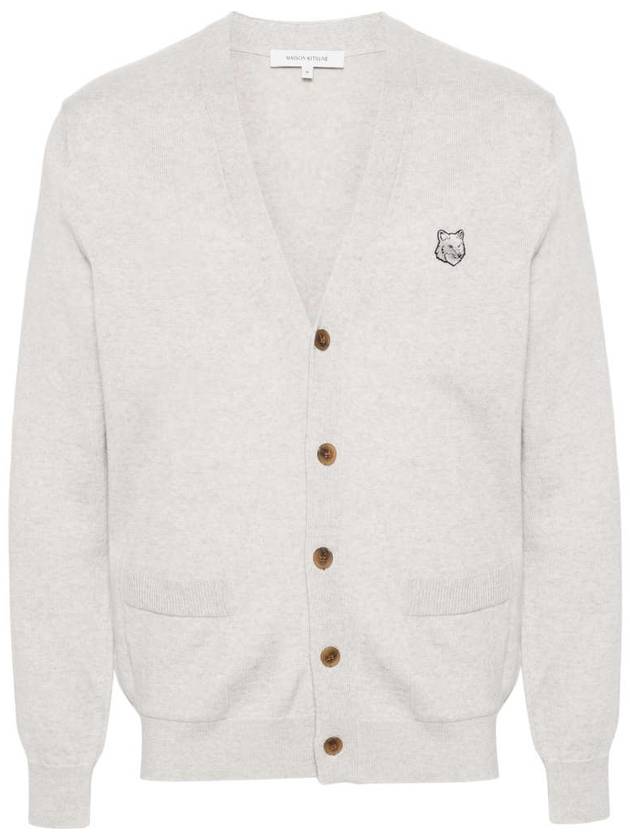 Bold Fox Head Patch Regular Cardigan Grey - MAISON KITSUNE - BALAAN 2