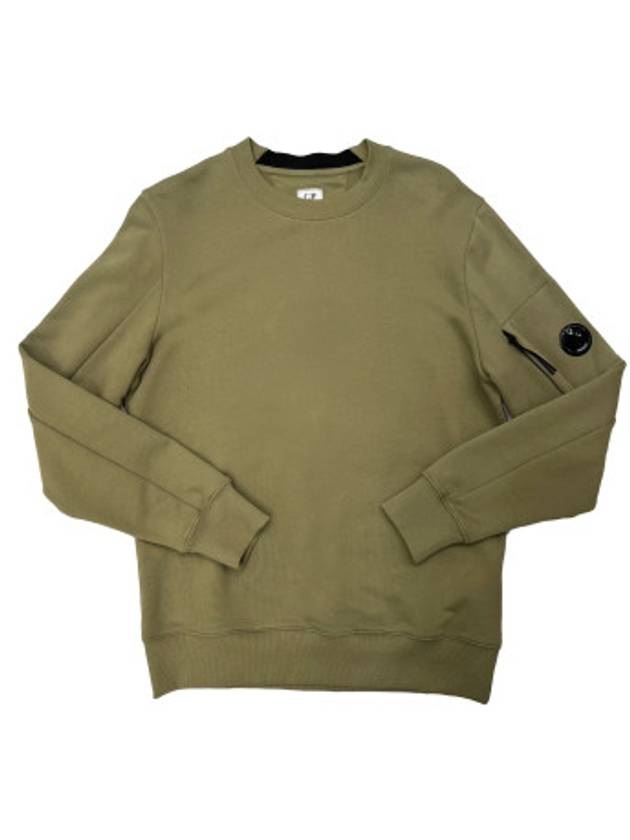 Diagonal Raised Fleece Lens Crew Cotton Sweatshirt Olive - CP COMPANY - BALAAN 2