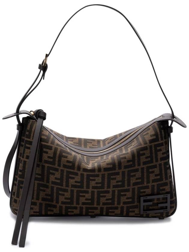 FF Jacquard Shoulder Bag Brown - FENDI - BALAAN 2