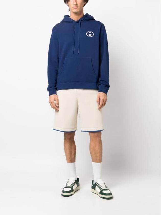 Cotton Jersey Hoodie Blue - GUCCI - BALAAN 6