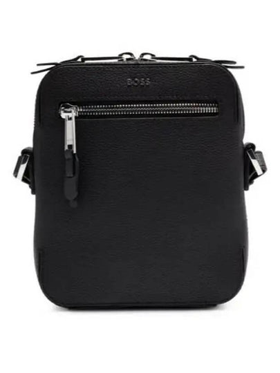 Lettering Logo Leather Messenger Bag Black - HUGO BOSS - BALAAN 2