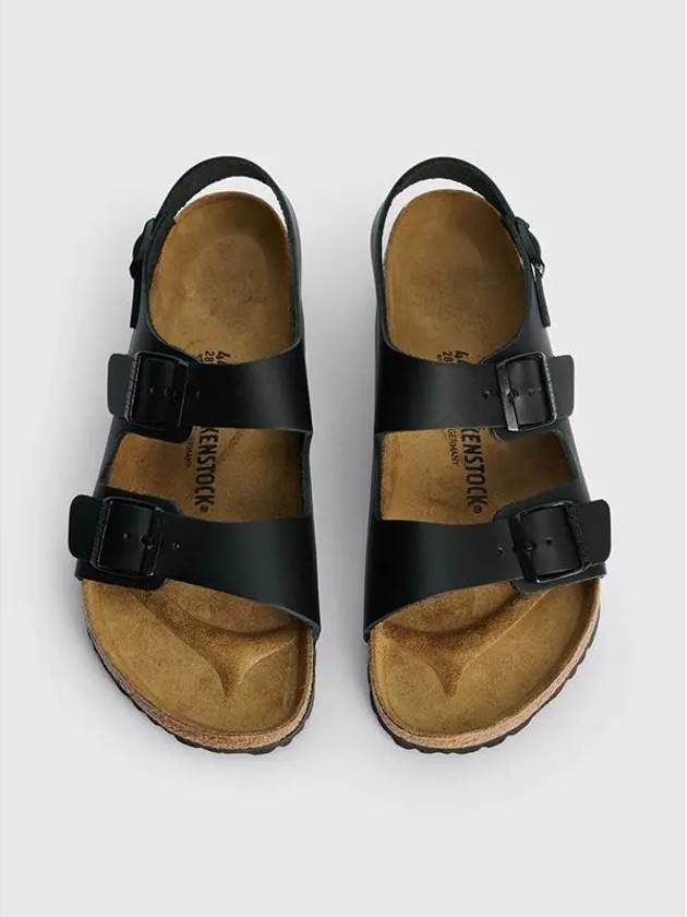 MILANO Milan triple buckle black leather sandals - BIRKENSTOCK - BALAAN 2