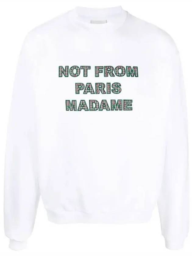 Slogan Crew Neck Sweatshirt White - DROLE DE MONSIEUR - BALAAN 1