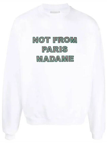 Slogan Crew Neck Sweatshirt White - DROLE DE MONSIEUR - BALAAN 1