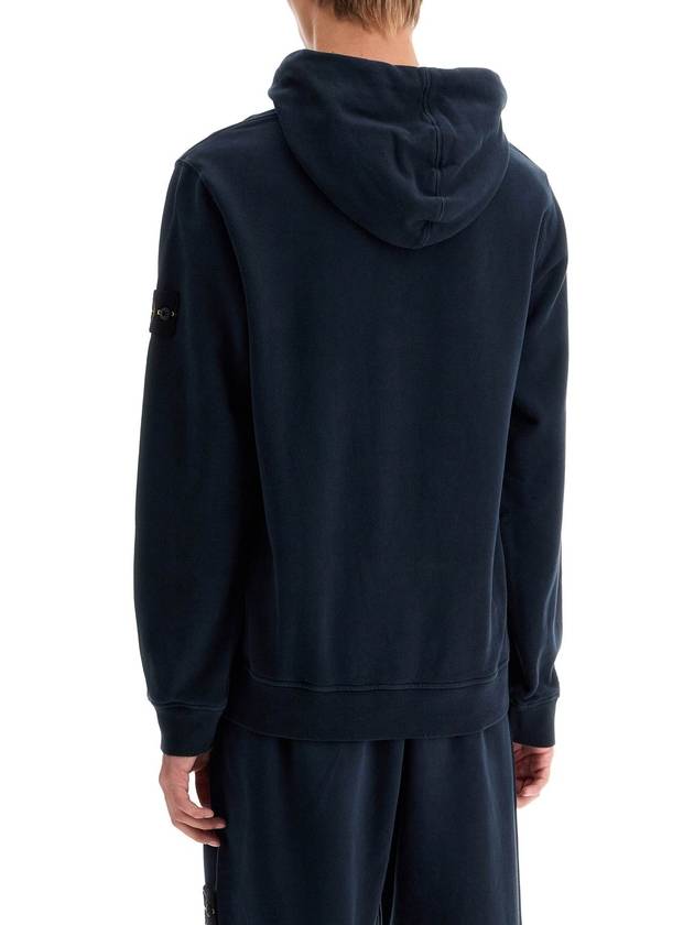 Wappen Patch Brushed Cotton Fleece Hoodie Navy - STONE ISLAND - BALAAN 4