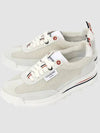 Tech Runner Shearling Suede Low Top Sneakers White - THOM BROWNE - BALAAN 2