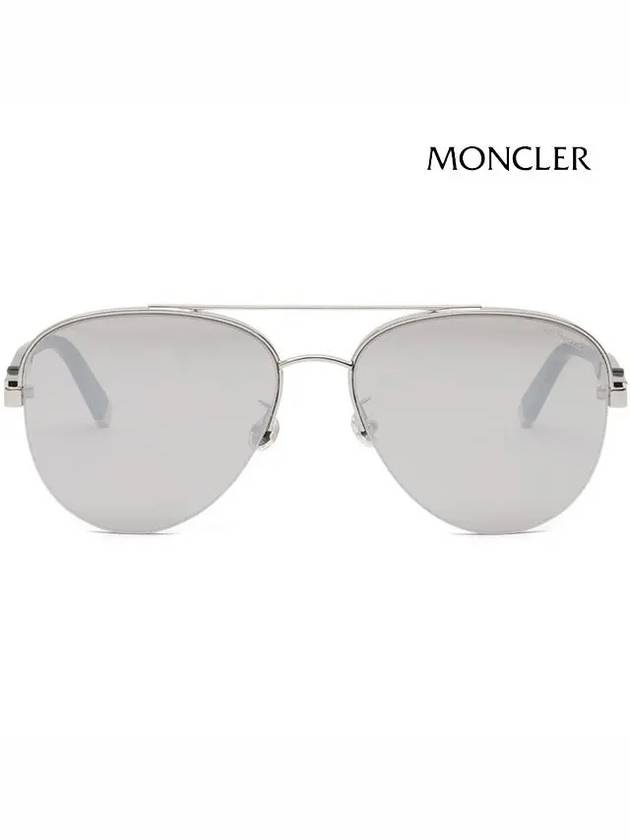 Eyewear Aviator Logo Sunglasses Silver - MONCLER - BALAAN 4