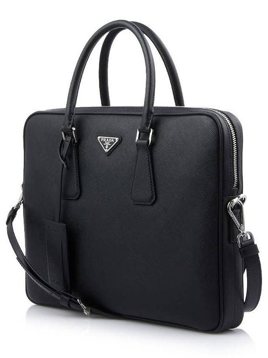 Men's Saffiano Leather Briefcase 2VE368 9Z2 F0002 OOX - PRADA - BALAAN 2