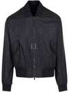 Vertigo FF Monogram Logo Pattern Nylon Bomber Jacket Black - FENDI - BALAAN 2