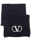 Virgin Wool Muffler Navy - VALENTINO - BALAAN 3