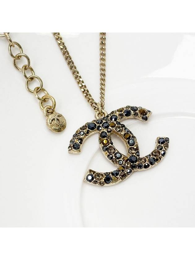 Big CC Logo Coco Cubic Gold Necklace Pendant 4VCHA16043 - CHANEL - BALAAN 4