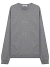 Garment Dyed Cotton Embroidery Logo Sweatshirt Grey - STONE ISLAND - BALAAN 2