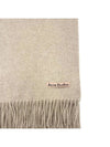 Logo Wool Fringe Scarf Oatmeal Melange - ACNE STUDIOS - BALAAN 5