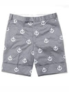 Satin Stitch Anchor Half Drop Shorts Grey - THOM BROWNE - BALAAN 1