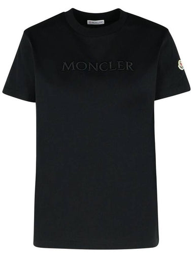 Moncler Black Cotton T-Shirt - MONCLER - BALAAN 1