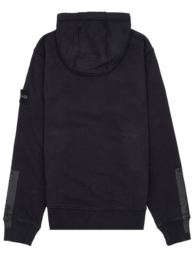 Logo Patch Brushed Cotton Hoodie Black - STONE ISLAND - BALAAN 3