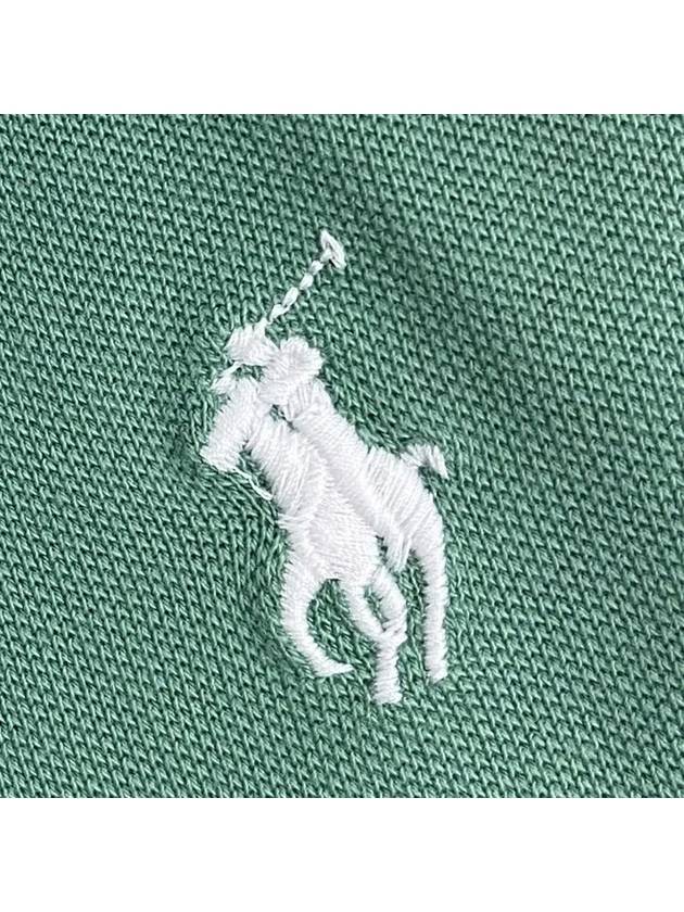 Embroidery Pony Slim Fit Short Sleeve Polo Shirt Green - POLO RALPH LAUREN - BALAAN 5