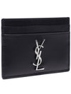 Monogram Card Case in Smooth Leather Black - SAINT LAURENT - BALAAN 4