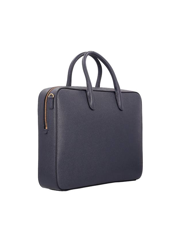 Pebble Grain Leather Brief Case Navy - THOM BROWNE - BALAAN 3