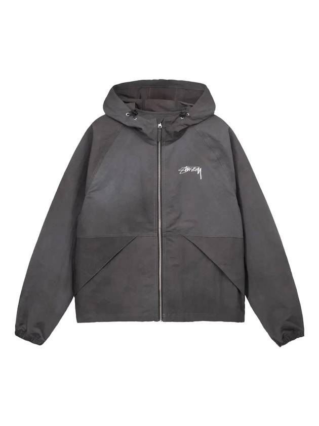 Wave Dye Beach Shell Hooded Jacket Black - STUSSY - BALAAN 1