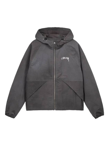 Wave Dye Beach Shell Hooded Jacket Black - STUSSY - BALAAN 1