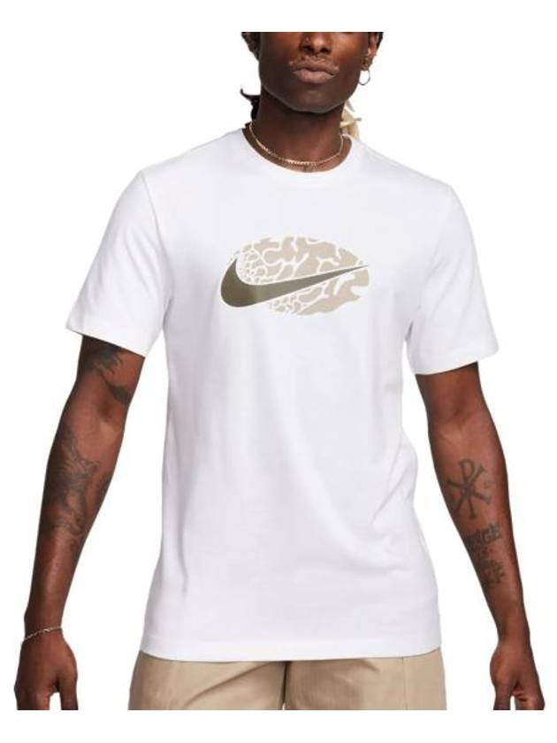 Men's Sportswear 12MO Swoosh Short Sleeves T-Shirt White - NIKE - BALAAN 2